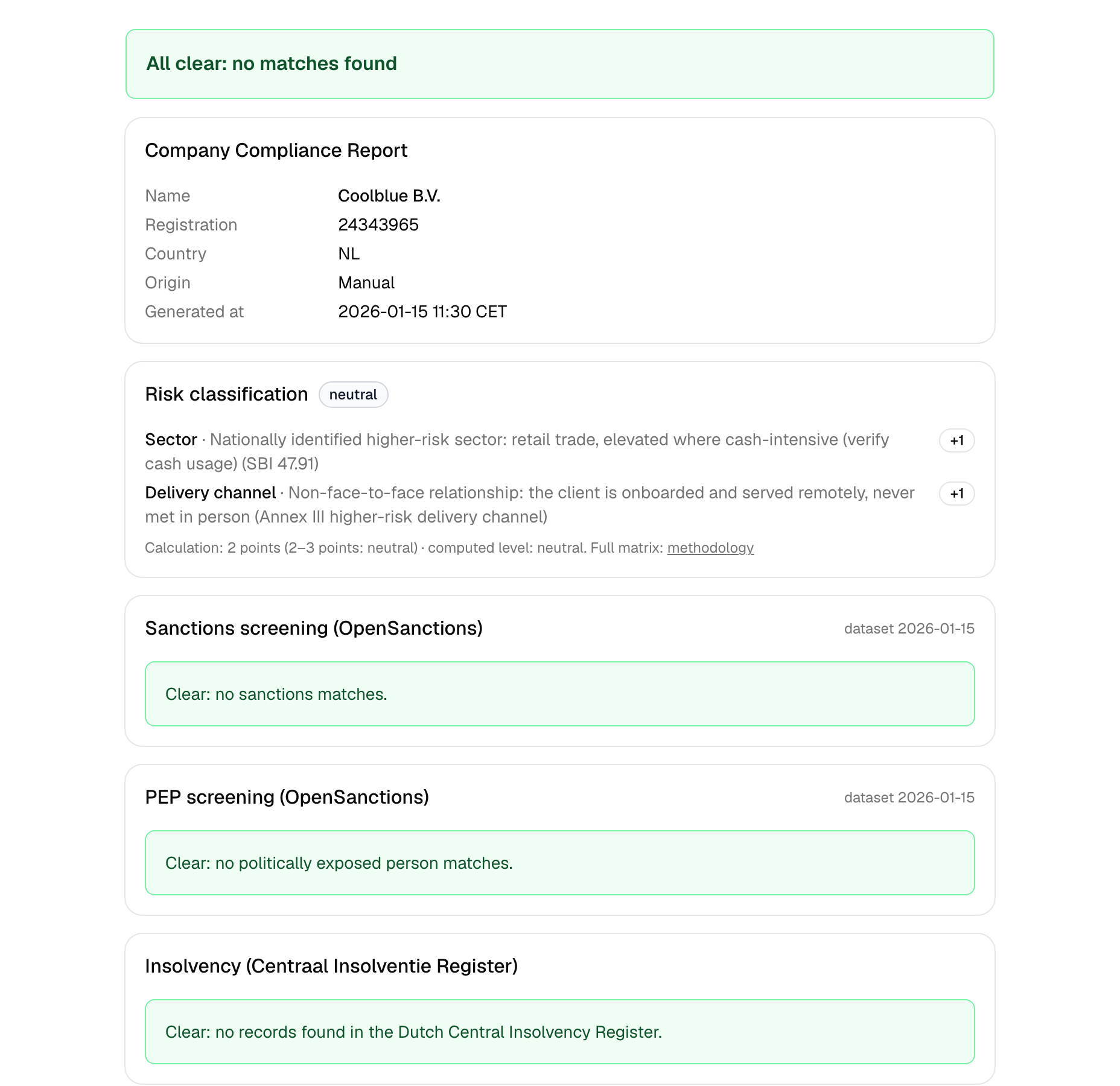 Cloudpliant-bedrijfsrapport met gegevens uit het Handelsregister van de KvK